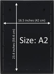 img 1 attached to 🖼️ Черная рамка А2 для плакатов и картин размером 16.5 x 23.4 дюйма - гибкий вариант вертикального и горизонтального подвешивания на стене.
