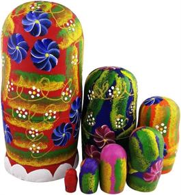 img 2 attached to 🌺 Winterworm Flowers Berries Russian Matryoshka: A Beautiful Traditional Nesting Doll with Floral and Berry Designs