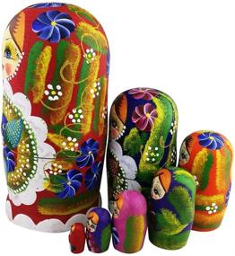 img 3 attached to 🌺 Winterworm Flowers Berries Russian Matryoshka: A Beautiful Traditional Nesting Doll with Floral and Berry Designs