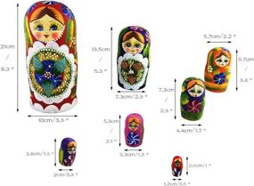 img 1 attached to 🌺 Winterworm Flowers Berries Russian Matryoshka: A Beautiful Traditional Nesting Doll with Floral and Berry Designs