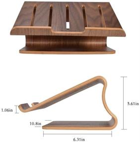 img 2 attached to 🔥 Wooden Laptop Stand by Samdi - Notebook Radiator Stand for Cooling, Heat Dissipation Shelf for Most Laptops - Ideal for Home Decor and Office Desk Organization (Walnut)