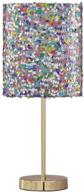 🌟 glamorous sequined drum shade: signature design by ashley maddy 18.25" youth multicolored single table lamp логотип