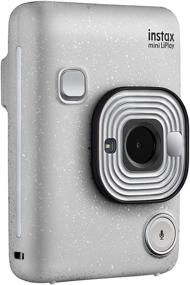 img 3 attached to 📸 Комплект гибридной мгновенной камеры Fujifilm Instax Mini LiPlay: камера Stone White, включающая плёнку, карту памяти, чехол и салфетку для чистки.
