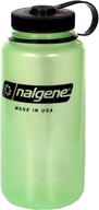 nalgene 32 ounce mouth glows green logo