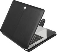 💼 mosiso macbook air 13 & macbook pro 13 leather case - protective stand cover, black logo