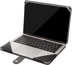 img 1 attached to 💼 MOSISO MacBook Air 13 & MacBook Pro 13 Leather Case - Protective Stand Cover, Black