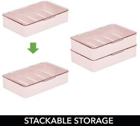 img 2 attached to 👓 mDesign Stackable Eyeglass Case Storage Organizer, 2 Pack - Lt. Pink/Blush/Clear