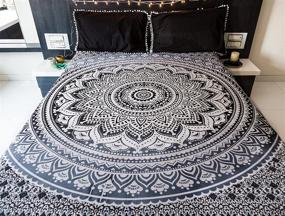 img 4 attached to 🌸 Boho Vibes: Indie Pop Mandala Tapestry Bedding & Pillow Covers for a Stylish Bedroom Décor