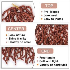 img 2 attached to ZRQ 36 Inch New Faux Locs Crochet Hair 3 Packs - Pre-looped Super Long 350 Copper Red Curly Wavy Goddess Locs - 21 Strands Afro Roots Synthetic Hair Extensions - For Black Women (350#)