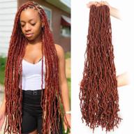 zrq 36 inch new faux locs crochet hair 3 packs - pre-looped super long 350 copper red curly wavy goddess locs - 21 strands afro roots synthetic hair extensions - for black women (350#) logo