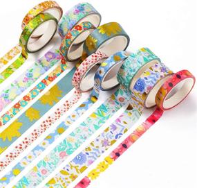 img 2 attached to 🌸 46 Rolls Floral Washi Tape Set - Decorative Masking Tape with Gold Foil & Cute Flowers Designs - Ideal for DIY Crafts, Arts, Bullet Journal Supplies, Card/Gift Wrapping - Wide & Skinny Craft Tape 8/15mm