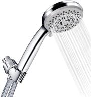 🚿 high pressure handheld shower head with hose - 5 spray settings, spa massage, detachable showerhead 4" face, 60" hose, adjustable bracket - chrome handle finish by chrider logo