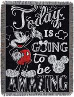 🐭 disney's mickey mouse, 'amazing day' woven tapestry throw blanket, 48x60, multi color - enhanced for better seo logo