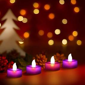 img 3 attached to 🕯️ Illuminate Your Christmas Rituals with 4-Piece LED Flameless Advent Candle Set - Purple and Pink Tea Light Candles for Advent, Spells, and Chimes