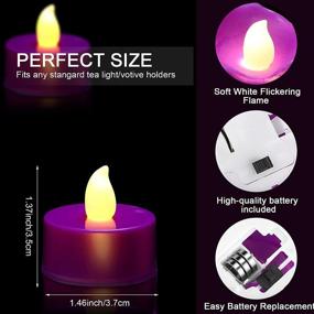 img 2 attached to 🕯️ Illuminate Your Christmas Rituals with 4-Piece LED Flameless Advent Candle Set - Purple and Pink Tea Light Candles for Advent, Spells, and Chimes