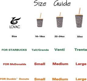 img 3 attached to 🐆 Keep your Iced Coffee Chilled Best with LOVAC 3-Pack Reusable Sleeves - Neoprene Insulator Sleeve for Starbucks, Dunkin & More (Leopard Print)