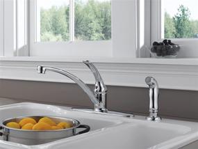 img 3 attached to Delta Faucet Foundations Single-Handle Kitchen Sink Faucet, Chrome - Timeless Elegance for Your Modern Kitchen