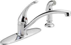 img 4 attached to Delta Faucet Foundations Single-Handle Kitchen Sink Faucet, Chrome - Timeless Elegance for Your Modern Kitchen