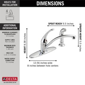 img 2 attached to Delta Faucet Foundations Single-Handle Kitchen Sink Faucet, Chrome - Timeless Elegance for Your Modern Kitchen