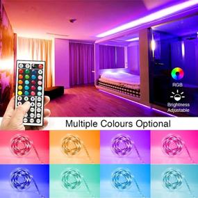 img 1 attached to 💡 32.8ft Flexible 5050 RGB LED Lights Kit by Phopollo – Color Changing LED Strip Lights with 12V Power Supply and 44-Key IR Remote Controller