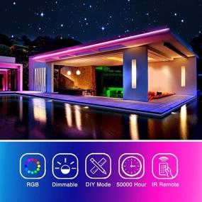 img 3 attached to 💡 32.8ft Flexible 5050 RGB LED Lights Kit by Phopollo – Color Changing LED Strip Lights with 12V Power Supply and 44-Key IR Remote Controller