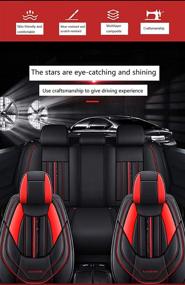 img 1 attached to Upgrade Your Car with ZX FTS001 Luxury PU Leather Auto Car Seat Covers – Full Set Universal Fit (Black-Red)