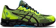 👟 asics men's gel quantum shoes in hazard green - athletic footwear logo