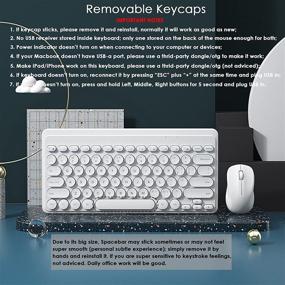 img 3 attached to 💻 Ultra Slim USB Cordless Fashion Keyboard and Mouse Combo, Round Key Smart Power-Saving Wireless Set for Laptop, Computer, and Desktop (Pearl White)