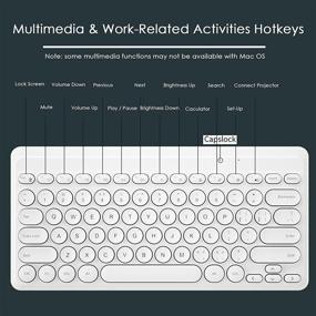 img 2 attached to 💻 Ultra Slim USB Cordless Fashion Keyboard and Mouse Combo, Round Key Smart Power-Saving Wireless Set for Laptop, Computer, and Desktop (Pearl White)