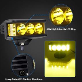 img 1 attached to VAURORV Amber LED Light Bar Side Shooter LED Light Pods 2PCS 5 дюймов 70W Yellow Spot Flood Combo Beam Фары дальнего света Совместимы с внедорожным грузовиком ATV UTV SUV Motor