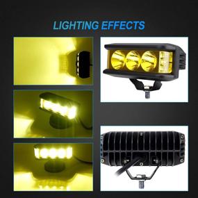 img 2 attached to VAURORV Amber LED Light Bar Side Shooter LED Light Pods 2PCS 5 Inch 70W Yellow Spot Flood Combo Beam Driving Work Lights Compatible With Off Road Truck Boat ATV UTV SUV Motor