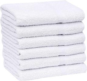 img 3 attached to 🛀 GOLD TEXTILES 12-Pack White Economy Cotton Blend 15x25 Inches Basic Hand Towels - Gym Towels (1 Dozen)