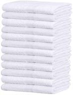 🛀 gold textiles 12-pack white economy cotton blend 15x25 inches basic hand towels - gym towels (1 dozen) logo