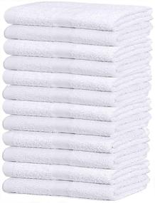 img 4 attached to 🛀 GOLD TEXTILES 12-Pack White Economy Cotton Blend 15x25 Inches Basic Hand Towels - Gym Towels (1 Dozen)