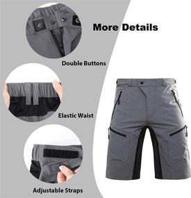 img 2 attached to 🚵 Hiauspor Men's Mountain Bike Shorts: Premium MTB Cycling Biking Short with Convenient Zipper Pockets