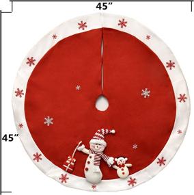 img 1 attached to 🎄 48-Inch Large Red Christmas Tree Skirt with Plush Snowman and White Snowflakes - Xmas Holiday Party Tree Decorations by Gift Boutique