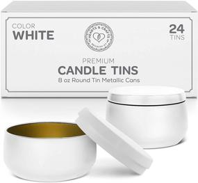 img 4 attached to 🕯️ Hearts & Crafts Candle Tin Cans with Lids - 8-oz. White Tin Cans, 24-Pack - Versatile for Candles, Crafts, Storage, Gifts, and More