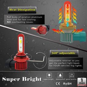 img 2 attached to 🔆 Представляем Alla Lighting 5200lm AL-R H11 H8 H16 LED противотуманные фары/LED-лампы для ДХО - крайне яркие, 6000K ксеноново-белые для улучшенной видимости!