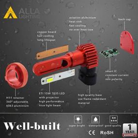 img 1 attached to 🔆 Introducing the Alla Lighting 5200lm AL-R H11 H8 H16 LED Fog Lights/DRL Bulbs - Xtreme Super Bright, 6000K Xenon White for Enhanced Visibility!