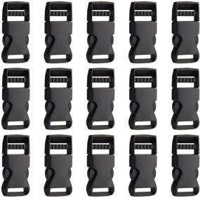 img 4 attached to 15-Pack of Black Coopay Adjustable 🔗 Buckles - Plastic Side Release Buckles (5/8 Inch)