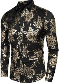img 2 attached to COOFANDY Men's Printed Hipster Sleeve Shirts: Trendy Clothing for Stylish Men