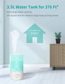 img 2 attached to 🌬️ Gocheer 3.5L Cool Mist Humidifier for Bedroom - Ultrasonic Air Humidifier and Essential Oil Diffuser, Whisper Quiet Operation with Adjustable Mist Output and Filter Free Design - Ideal for Baby Room and Home