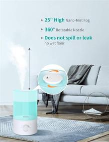 img 1 attached to 🌬️ Gocheer 3.5L Cool Mist Humidifier for Bedroom - Ultrasonic Air Humidifier and Essential Oil Diffuser, Whisper Quiet Operation with Adjustable Mist Output and Filter Free Design - Ideal for Baby Room and Home