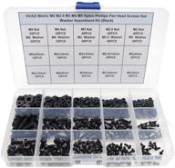 🔩 hvazi metric m2 m2.5 m3 m4 m5 black nylon phillips pan head screws nut washer assortment kit логотип