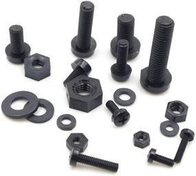 img 2 attached to 🔩 HVAZI Metric M2 M2.5 M3 M4 M5 Black Nylon Phillips Pan Head Screws Nut Washer Assortment Kit