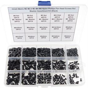 img 3 attached to 🔩 HVAZI Metric M2 M2.5 M3 M4 M5 Black Nylon Phillips Pan Head Screws Nut Washer Assortment Kit