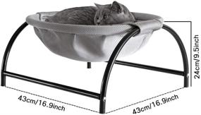 img 3 attached to 🐱 JUNSPOW Cat Bed Dog Bed: Free-Standing Pet Hammock for Cats and Dogs - Stable, Washable, and Breathable. Easy to Assemble Indoor & Outdoor Pet Supplies