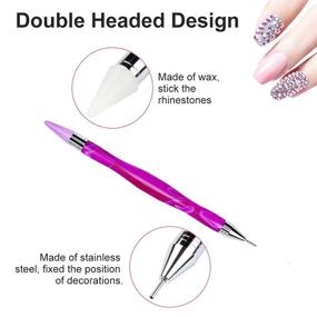 img 3 attached to Yzzseven Hand Turned Resin Nail Pen with 1400 AB Rhinestones - Perfect Nail DIY Kit!