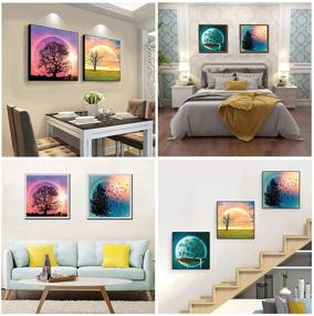 img 1 attached to 🏠 Enhance Your Home Decor with SUPCHON Diamond Painting Kits: 4 Pack Diamond Art with Full Tools and Accessories for Adults, Diamond Dotz Wall Decor