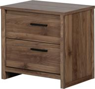 🌰 natural walnut south shore tao 2-drawer nightstand logo